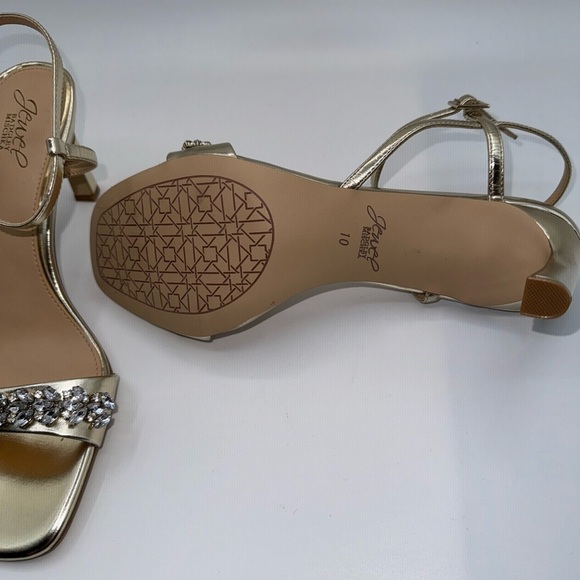 Jewel Badgley Mischka Women's Crystal Ankle Strappy Sandal Heeled NWOT - Picture 6 of 9